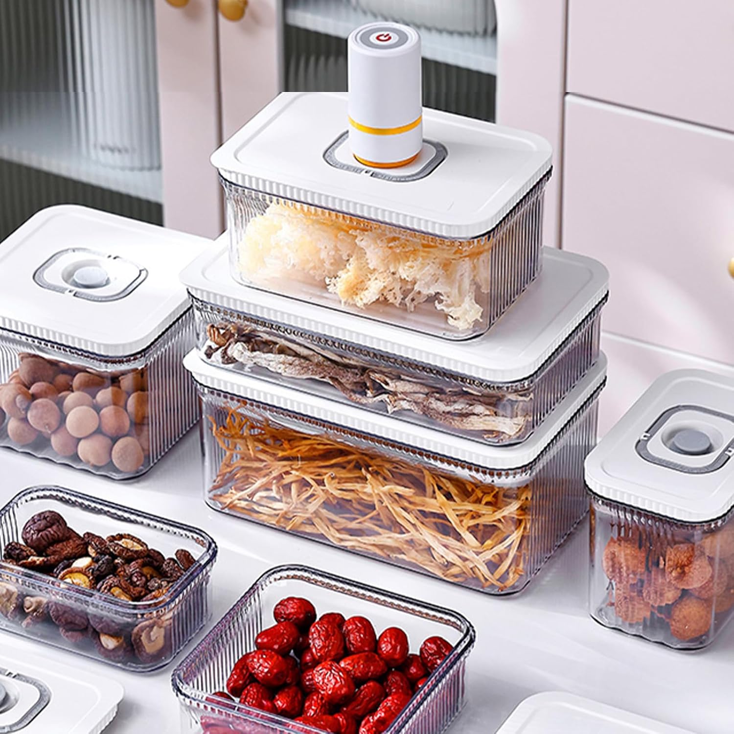 Amazon｜Packlyx 真空保存容器 自動真空 保存容器 1.2L ABS食品級素材